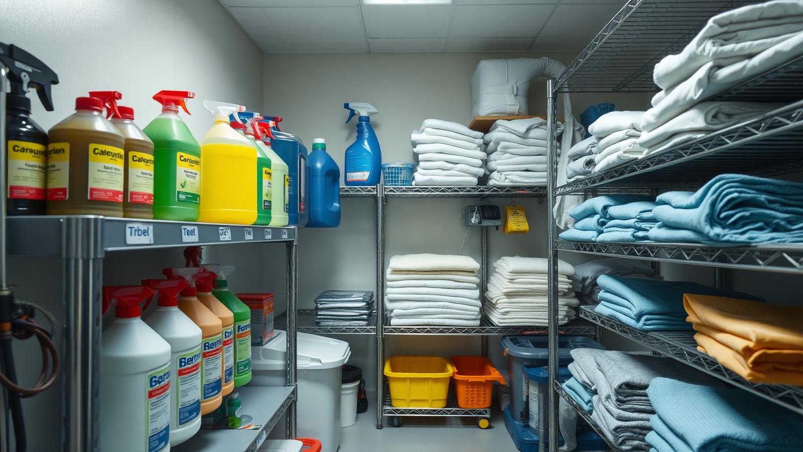 Technician performing electrostatic disinfection in a commercial space
